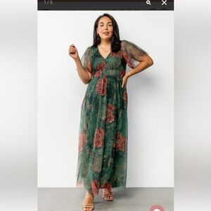 NWT Baltic Born Green Tulle Maxi Dress